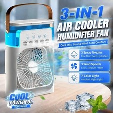 3-in-1 Portable Air Cooler Fan Humidifier with LED Light Water Spray for Travel Air Conditioners price