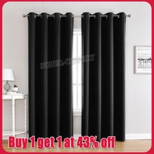 Thermal Thick Blackout Curtains Ready Made Eyelet Ring Top Curtain Pair Tiebacks Blackout Curtain price