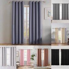 Thermal Thick Blackout Curtain 2 Panel Ready Made Eyelet Ring Top Window Curtain Blackout Curtain price