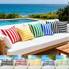 UK Striped WATERPROOF Outdoor Cushion Cover Garden Furniture Pillow Case NEW Cushion / Furniture Pillow price