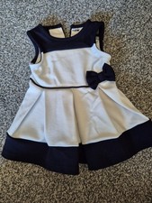 0-3 Navy And White Formal Dress With Bow Detail. Worn But Good Condition Baby Dress price