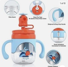 Bunnytoo 2 in 1 Starter Cup Sippy Cup Leak Proof BPA Free For Toddler 260ML Blue Baby Cup-Sippy Cup price