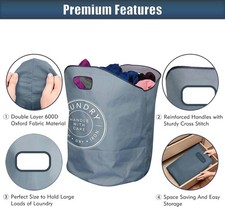 XL LAUNDRY BAG Basket Handles Foldable Washing Sack Clothes Storage Bin Bag UK Laundry Basket price