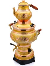 %100 Copper Samovar Gold TEA BOILER 220V Semaver Electric TeaPot 5.2 lt -5.5 qt Samovar price