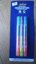6 SUPER-BRIGHT DOUBLE-ENDED HIGHLIGHTERS - large pens - school office -children Highlighter Pen price