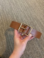 Women’s Size Small Brown Leather Belt with Gold Buckle Women's Belt price