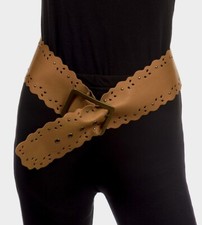 Women's Dorothy Perkins PU Leatherette Hip Belt, Ochre, Scalloped, Studded, BNWT Women's Belt price