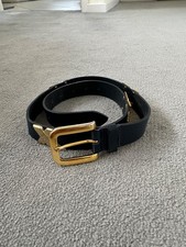 Marks & Spencer Women's Leather Belt Dark Navy Blue Size M/L Waist 28 to 32" Women's Belt price