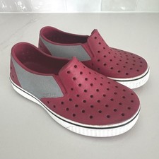 Native Miles Slip On Shoes Unisex Kid C12 Red Gray Perforated Waterproof Sneaker Unisex Children's Casual Shoes price