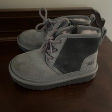 Ugg Neumel II Kid's Grey Suede Lace Up Winter Casual Chukka Boot Shoes Size 11 Unisex Children's Casual Shoes price