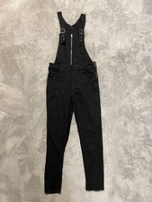 Levi's Bib Overalls Women’s Size 27 X 25 Black Denim Side And Front Zipper Women's Jumpsuit and Dungarees price