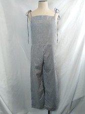 Vintage Overall Jumper Size Medium Striped Black and White Stripes Overalls Jump Women's Jumpsuit and Dungarees price