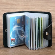 24 Cards Pu Leather Credit ID Business Card Holder Pocket Wallet Purse Box New Unisex Card Holder price