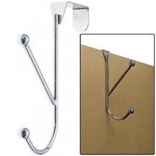 CHROME OVER THE DOOR HOOK Strong Metal Clothes Dressing Gown Peg Coat Hangers Dressing Gown Hanger price