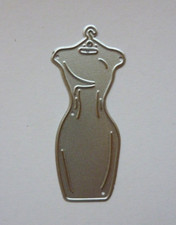 DRESS w HANGER Metal Die Cutter Ladies Evening Gown 1 Cutting Die 6.2cm x 2.8cm Dressing Gown Hanger price