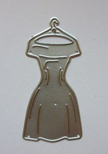 DRESS w HANGER Metal Die Cutter Ladies Evening Gown 1 Cutting Die 6.5cm x 3.2cm Dressing Gown Hanger price