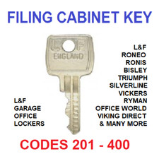 Filing Cabinet Spare Key L&F, Roneo, Ronis, Bisley, Triumph, Silverline, Vickers Filing Cabinet price