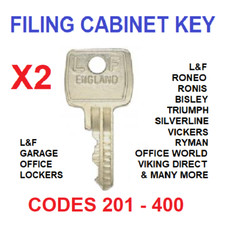 2 x Filing Cabinet Spare Key 92201 to 92400 L&F, Roneo, Bisley, Triumph, Filing Cabinet price