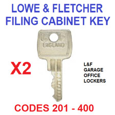 2 x Lowe & Fletcher Filing Cabinet Spare Keys L&F 92 Series ( Codes 201 - 400 ) Filing Cabinet price