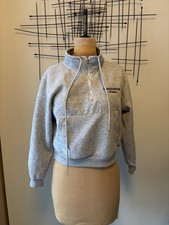 Ruyi MINDERROR Quarter-zip Cropped Sweatshirt Grey Jumper Drawstring Pockets S/M T-Shirt & Sweatshirt (Outdoor) price