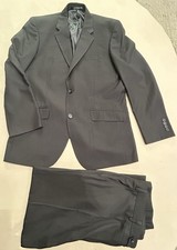 Men’s 2 Piece Suit Pin Stripe Black Jacket Chest 42” Trousers Waist 36” Leg 29” Men's Suit price