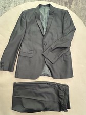 Men’s 2 Piece Suit Silver/Grey Jacket 44R Trousers Waist 36” Leg 31” George Men's Suit price