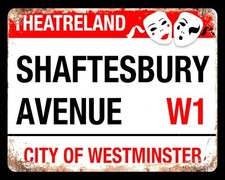 SHAFTESBURY AVENUE LONDON THEATRE SHOW PLAY METAL PLAQUE SIGN OTHERS LISTED 1295 Theatre & Play price