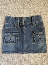 Egoist Y2K Denim Skirt Size XS Dark Wash Mini Skirt with Pockets Jeans / Denim Skirt price