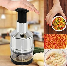 Manual Hand Press Garlic Onion Chopper Vegetable Food Chopper Processor Dicer UK Choppers / Food Processors price