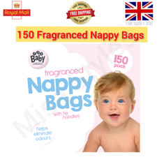 150 DISPOSABLE BABY NAPPY FRAGRANCED BAGS HYGIENIC SACKS BIN DIPPER TISSUE BAGS Nappy Disposal Bags price