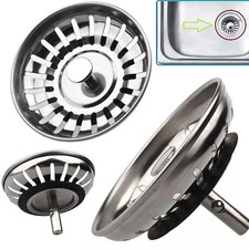 2x Stainless Steel Replacement Kitchen Sink Drain Strainer Drainer Waste Plug Sink price