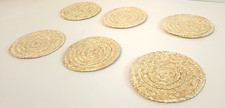 6Pcs Natural Woven Straw Round Coasters, Heat Resistant, New, UK stock, Homeware Coaster price