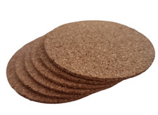 Round Cork Drinks Coasters X 6 Pack. 6 Cork Cup Anti Slip Tableware 100mm x 3mm Coaster price