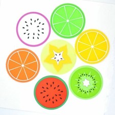 6PC Fruit Coaster Set Colorful Silicone Cup Drinks Holder Mat Tableware Placemat Coaster price