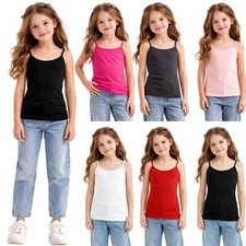 Girls Cami Tank Top Spaghetti Strap Kids Children Basic Camisole Tops UK 5-13 Girls' Tank Top price