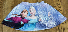 Disney Frozen Anna & Elsa Girls Blue A-Line Skirt Size 128 Short Polyester Girls' Skirt price