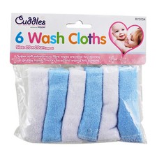 6pk Soft Baby Wash Cloths Towel Flannel Machine Wash 0 Months + Blue Boy Baby Towel price