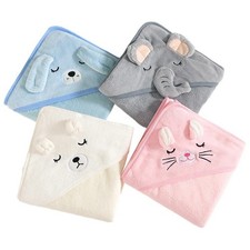 Baby Hooded Towel Soft Coral Fleece Blanket Toddler Bath Wrap Baby Towel price