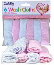 Pack Of 6 PINK Soft Baby Face Wash Cloths Towel Flannel Machine Wash 0 Months + Baby Towel price