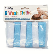 Baby Wash Cloths Soft and gentle 6pk+Blue Baby Towel price