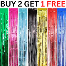 2M-3M FOIL FRINGE TINSEL BACKDROP CURTAIN DOOR WEDDING BIRTHDAY PARTY DECORATION Birthday & Party price