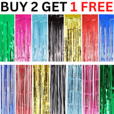 2M-3M FOIL FRINGE TINSEL BACKDROP CURTAIN DOOR WEDDING BIRTHDAY PARTY DECORATION Birthday & Party price