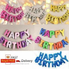Happy Birthday Balloons Banner Bunting Self Inflating Decoration Letters Balloon Birthday & Party price