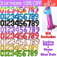 Number Balloons Helium Giant Foil Large Air 32" 40" Birthday Age Party 0-9 Birthday & Party price