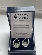 Argento Azzurro rhodium-plated Swarovski crystal drop earrings, boxed with cert Swarovski Earrings price