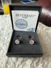 Silvexcraft Silver Swarovski Zirconia Stud Earrings New In Box Certificate Swarovski Earrings price