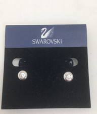 Swarovski Crystal Pair of White Stud Solitaire Earrings Rhodium Plated 1792057 Swarovski Earrings price