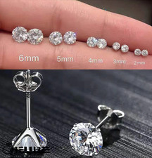 18ct Gold On S925 Sterling Silver Ear Stud Earring with Swarovski Crystals 3-8MM Swarovski Earrings price