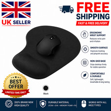 ANTI-SLIP MOUSE PAD MAT wITH FOAM WRIST SUPPORT PC & LAPTOP UK SELLER Mouse Pad price