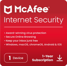 McAfee Internet Security 2026 Antivirus 1 Device 1 Year - BY POST Antivirus Software price